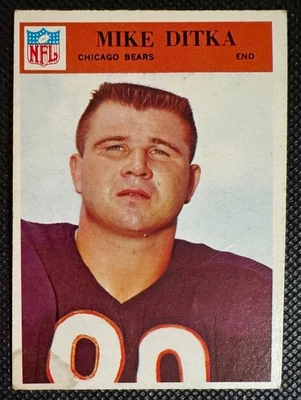 1966 Philadelphia Football Mike Ditka Card #32 - Chicago Bears, Hall of Fame - Image 1 of 2