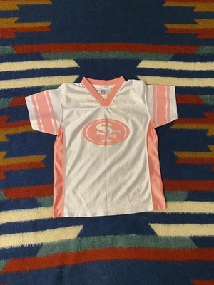 Молодежная футболка San Francisco 49ers бело-розовая NFL средний размер для девочек 5-6 - Изображение 1 из 4