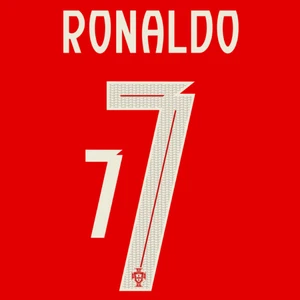 Ronaldo # 7 Portugal 2025 Official Home Nameset - White - Picture 1 of 2