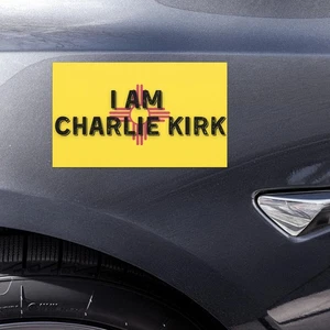 Imán amarillo para coche I Am Charlie Kirk Nuevo México - Imagen 1 de 1