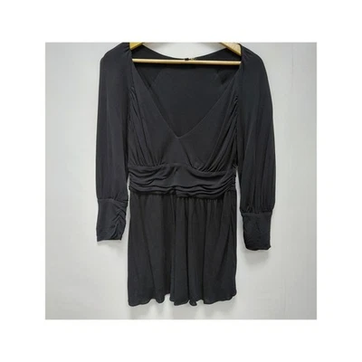 LaROK Black Deep V-Neck Long Sleeve Tunic Top | Size M - Image 1 of 4