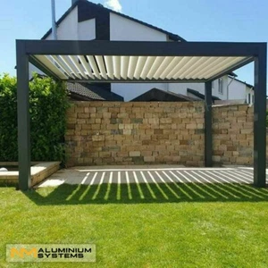 Lamellendach Pergola Pavillon Aluminium Terrassenüberdachung Terrasse 5,2 x 4 m - Bild 1 von 24