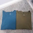a.n.a  Lot of 2 Women's Size XL Teal & Green Top Bundle Shirts scoop neck / A127