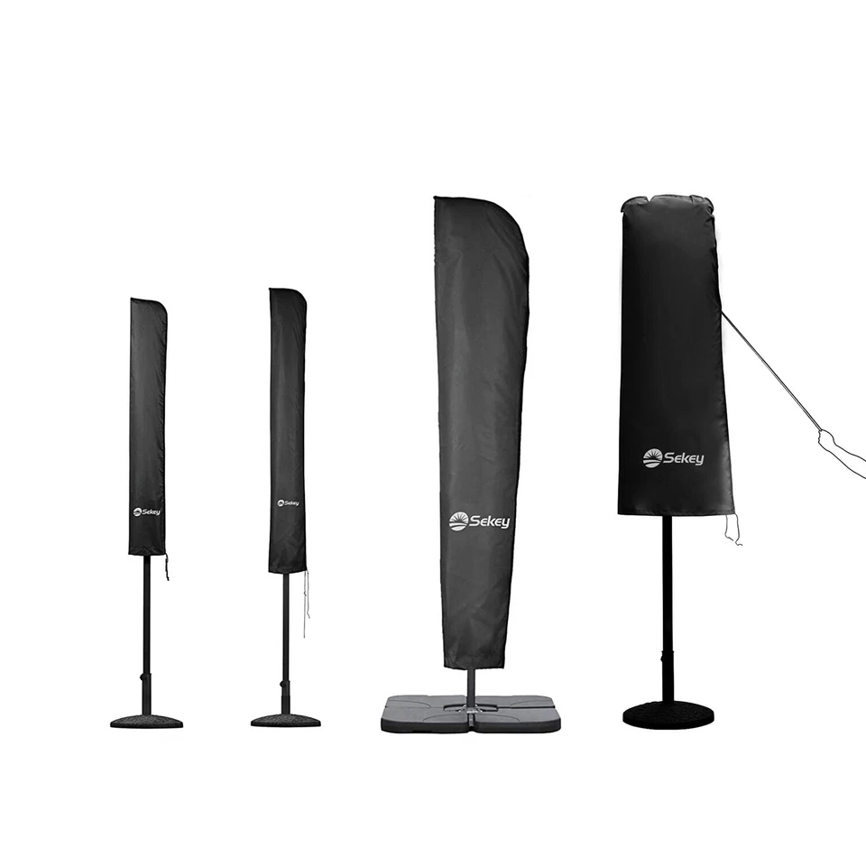 Sekey Sonnenschirm Schutzhülle PES Abdeckhaube Wasserdicht mit Stab und Seil