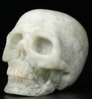 2.0" Xiuyan Jade Rzeźbiona kryształowa czaszka, realistyczna, kryształowe uzdrawianie