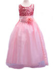 Girls Sequined Flower Wedding Bridesmaid Party Christening Occasion Prom Dress