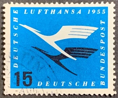Germany Air Mail, Lufthansa Air Service, Scott C63, Michel 207 Va, 15 pf Used  - Image 1 of 2