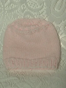 Bernat Baby Sport Yarn Hand Made Knit Baby Hat Color Light Pink tblbf1 - Picture 1 of 12