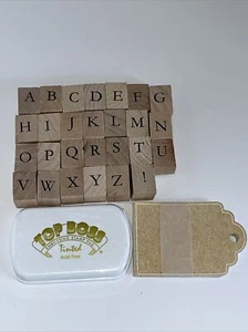 Wood Mount Rubber Letter Stamps -Complimentary Tag Set & Stamp Pad Included - Picture 1 of 4