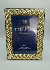 Burnes State Street SOLID BRASS Lacquered Free Standing 5x7 Photo Frame