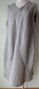 FLAX Designs  Linen Dress   1G & 2G    NWOT  Special Dress  Mink Fleur-deLis - Picture 1 of 10