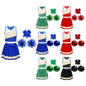Girls Dress Schoolgirl Top With Skirt Halloween Costume Cosplay Outfits Sets - Picture 1 of 89
