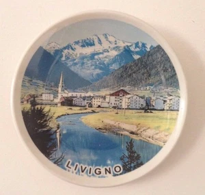 Piatto del buon ricordo Souvenir Vintage ceramica Livigno - Picture 1 of 1