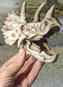 Dinosaur Skull Triceratops Replica Resin Model. Superb Detail. Not a real Fossil - Picture 1 of 8