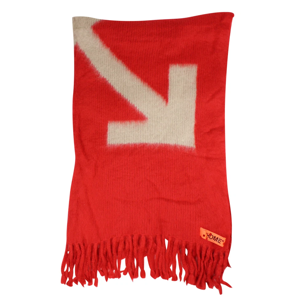 NWT OFF-WHITE C/O VIRGIL ABLOH FRINGED BLANKET RED BLANKET ONE SIZE $2675 - Image 1 of 1