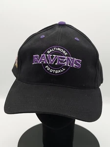 NWT Vintage Baltimore Ravens TWINS ENTERPRISE INC CAP HAT Hook Loop Black Neon - Picture 1 of 9