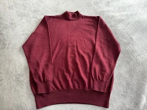 Pendleton 100% Merino Wool Men’s Burgundy Long Sleeve Collared Pullover Size: L - Picture 1 of 9
