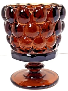 Westmoreland  Amber Brown Bubble Glass Candle Holder Cup Votive Fairy Lamp Base - Picture 1 of 10