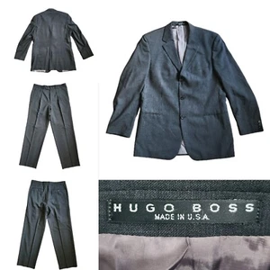 Hugo Boss VTG 2 Piece Suit jacket & Pants Set Einstein Sigma US 100% Virginia Wo - Picture 1 of 24
