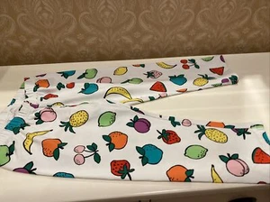 Hanna Andersson Girl’s Size 10 White Cropped Fruit Print Capri Leggings - Picture 1 of 4
