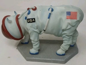 Cow Parade Mooooonwalk Nasa Ceramic Astronaut Cow Figurine #9120 - Picture 1 of 5