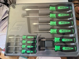 Snap On Schraubendreher Set 10-teiliges Kombi-Set in extrem grün neu/versiegelt - Bild 1 von 14