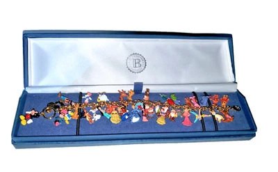 Bradford Exchange Ultimate Disney Classic 37 Character Charm Bracelet 24k Plated - Image 1 of 4