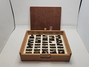 New Hermes Engravograph Engraving Double Line Brass Plate Font Set 170n wood bo - Picture 1 of 18