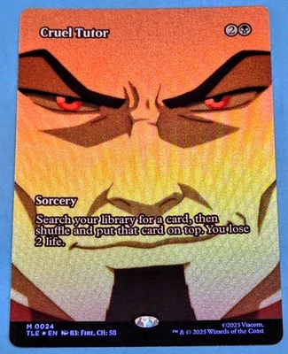 Cruel Tutor - BORDERLESS FOIL MtG Avatar: the Last Airbender Mythic #24 In Hand - Image 1 of 2