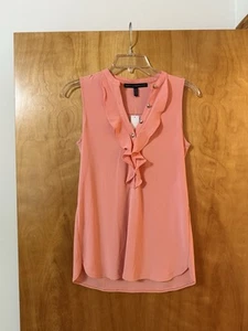 Blusa sin mangas con volantes del mercado negro de la Casa Blanca nueva con etiquetas coral XXS - Imagen 1 de 8