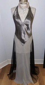 Victoria’s Secret 100% Seide M langes Satinkleid Nachthemd Netz Seiten Nachthemd Vintage - Bild 1 von 14