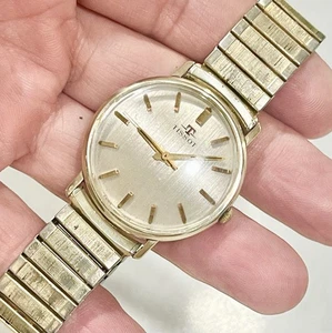 Vintage Tissot oro 10k pieno cal. Orologio uomo 781 carica manuale 17 Jewels 34mm - Foto 1 di 17