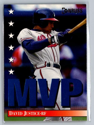1994 Donruss #1 David Justice MVP - Image 1 of 2
