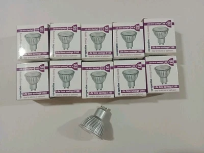 10 x Co-Op  5W GU10 LED Bulbs  Warm White 45° Spotlight Light Lamp 50W - Image 1 of 4