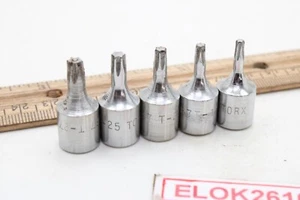OTC 7087 1/4" Drive 5 Torx Sockets T-27, T-25, T-20, T-15, T-10 Chrome USA - Picture 1 of 8