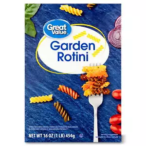 (6 pack) Great Value Garden Rotini Pasta, 16 oz - Picture 1 of 8