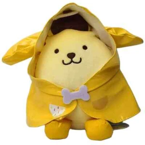 Pom Purin Golden Retriever Dog Wear Raincoat 8" Plush Toy Cartoon Stuffed Animal - Picture 1 of 6