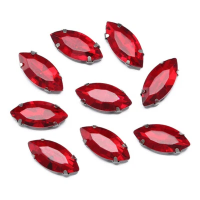 Lote de cuentas de estrás de cristal de rugby para ojos coser garra plana dorada/plateada Foto 1 de 4