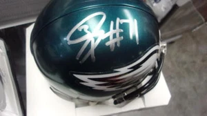 Mini casco firmado por Jason Peters Philadelphia Eagles certificado de autenticidad - Imagen 1 de 1