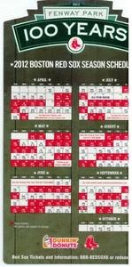 Baseball Spielplan (2012) Magnetic Boston RED SOX (Fenway Park 100 Jahre)  - Bild 1 von 1