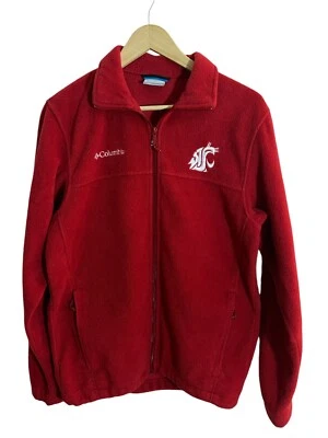 Columbia Mens WSU Cougars Red Full Zip Fleece Jacket - Size Small - Image 1 of 4