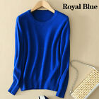 Autumn/winter Womens Wool Cashmere Round Neck Sweater Knitted Jumper Pullover