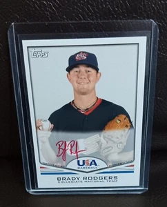 BRADY RODGERS~2011 Baseball Topps Collegiate Natl Team~USA-A19~Red Auto~77/99 - Picture 1 of 4