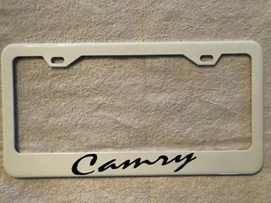 Toyota CAMRY White License Plate with black engraved letters - Picture 1 of 1