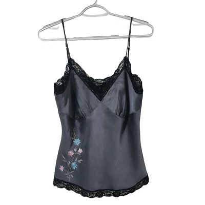 Babydoll Daisy Fuentes Moda Y2K Camisola Seda Bordada Talla L Gris Femenino Foto 1 de 4