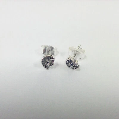 Pandora  Sparkling Moon & Star Stud ale s925 Earrings Silver - Image 1 of 4