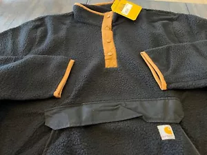 NWT - Mens CARHARTT Fleece Pullover Jacket - BLACK (3XL - TALL) - Picture 1 of 2