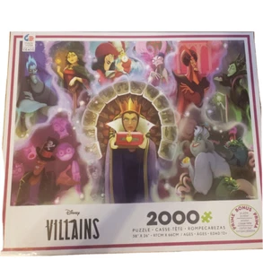 Disney Villains Jigsaw Puzzle Jafar Ursula Hook Malificent by Ceaco 2000 Pc NEW - Picture 1 of 3