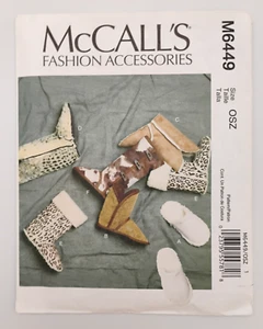 McCall's Fashion Accessories Pattern M6449 Booties Slippers Uncut Size XXS-L - Picture 1 of 3