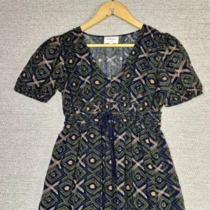 Bohme Womens Sz XS Geometric Print V-Neck Midi Dress Boho Chic Summer Party Wear - Picture 1 of 12
